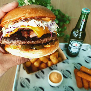 Handcrafted cheeseburger from Hendrick's