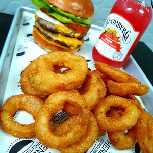 Crispy golden onion rings