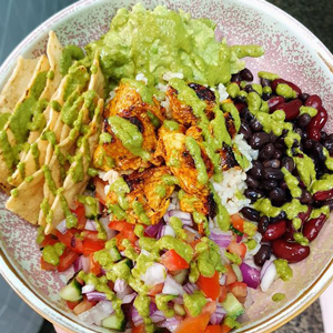 Fresh salad and burger combo